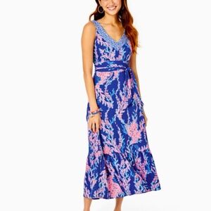 Lilly Pulitzer Madsen Midi Dress- Borealis Blue